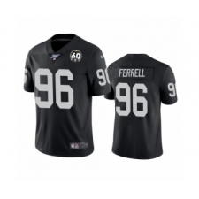 Men's Oakland Raiders #96 Clelin Ferrell Black 60th Anniversary Vapor Untouchable Limited Player 100th Season Football Jersey