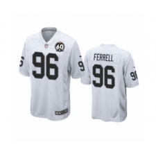 Men's Oakland Raiders #96 Clelin Ferrell Game 60th Anniversary White Football Jersey