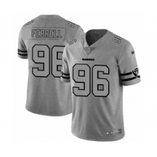 Men's Oakland Raiders #96 Clelin Ferrell Gray Team Logo Gridiron Limited Football Jersey