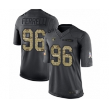 Men's Oakland Raiders #96 Clelin Ferrell Limited Black 2016 Salute to Service Football Jersey