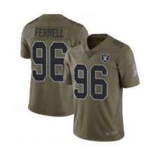 Men's Oakland Raiders #96 Clelin Ferrell Limited Olive 2017 Salute to Service Football Jersey