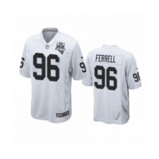 Men's Oakland Raiders #96 Clelin Ferrell White 2020 Inaugural Season Game Jersey