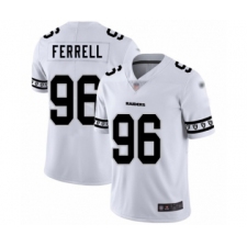 Men's Oakland Raiders #96 Clelin Ferrell White Team Logo Fashion Limited Football Jersey