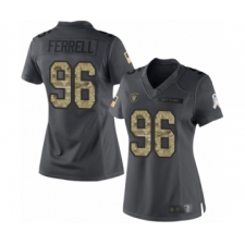 Women's Oakland Raiders #96 Clelin Ferrell Limited Black 2016 Salute to Service Football Jersey