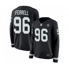 Women's Oakland Raiders #96 Clelin Ferrell Limited Black Therma Long Sleeve Football Jersey