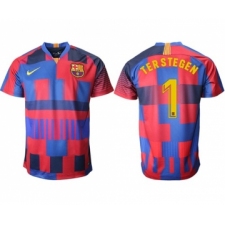 Barcelona #1 Ter Stegen 20th Anniversary Stadium Soccer Club Jersey