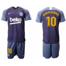 Barcelona #10 Ronaldinho Blue Soccer Club Jersey