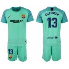 Barcelona #13 Cillessen Green Goalkeeper Soccer Club Jersey