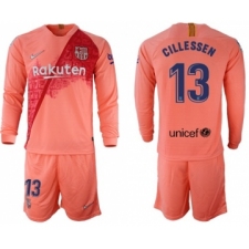 Barcelona #13 Cillessen Third Long Sleeves Soccer Club Jersey