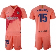 Barcelona #15 Paulinho Third Soccer Club Jersey