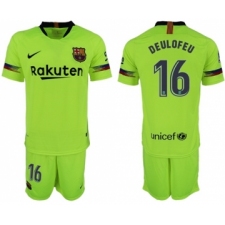 Barcelona #16 Deulofeu Away Soccer Club Jersey