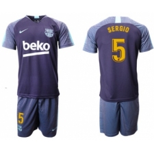 Barcelona #5 Sergio Blue Soccer Club Jersey