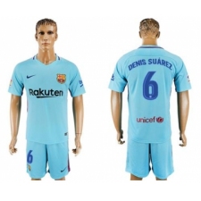 Barcelona #6 Denis Suarez Away Soccer Club Jersey