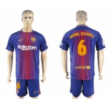 Barcelona #6 Denis Suarez Home Soccer Club Jersey