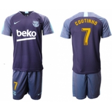 Barcelona #7 Coutinho Blue Soccer Club Jersey