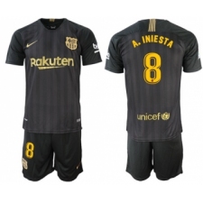 Barcelona #8 A.Iniesta Black Soccer Club Jersey