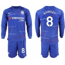 Chelsea #8 Barkley Home Long Sleeves Soccer Club Jersey