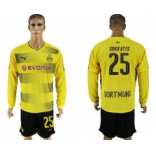 Dortmund #25 Sokratis Home Long Sleeves Soccer Club Jersey