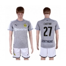 Dortmund #27 Castro Grey Soccer Club Jersey