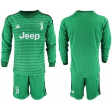 Juventus Blank Green Goalkeeper Long Sleeves Soccer Club Jersey