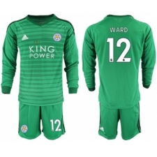Leicester City #12 Ward Green Goalkeeper Long Sleeves Soccer Club Jersey
