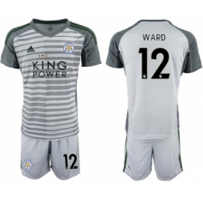 Leicester City #12 Ward Grey Goalkeeper Soccer Club Jersey