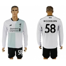 Liverpool #58 Woodburn Away Long Sleeves Soccer Club Jersey