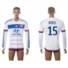 Lyon #15 Morel Home Long Sleeves Soccer Club Jersey