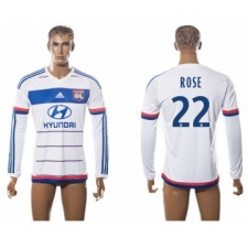 Lyon #22 Rose Home Long Sleeves Soccer Club Jersey