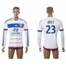 Lyon #23 Abily Home Long Sleeves Soccer Club Jersey
