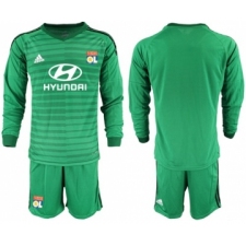Lyon Blank Green Goalkeeper Long Sleeves Soccer Club Jersey