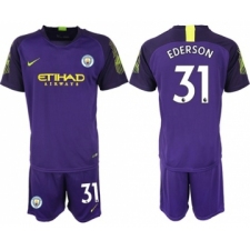 Manchester City #31 Ederson Purple Goalkeeper Soccer Club Jersey