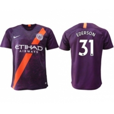 Manchester City #31 Ederson Third Soccer Club Jersey