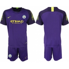Manchester City Blank Purple Goalkeeper Soccer Club Jersey