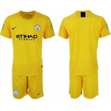 Manchester City Blank Yellow Goalkeeper Soccer Club Jersey