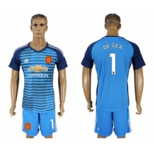 Manchester United #1 De Gea Blue Soccer Club Jersey
