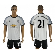 Manchester United #21 Ander Herrera White Soccer Club Jersey