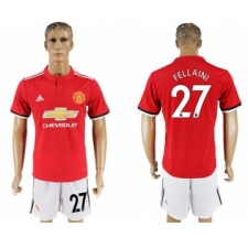 Manchester United #27 Fellaini Red Home Soccer Club Jersey