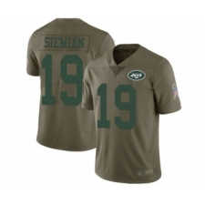 Men's New York Jets #19 Trevor Siemian Limited Olive 2017 Salute to Service Football Jersey