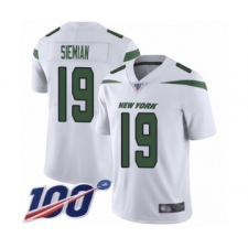 Men's New York Jets #19 Trevor Siemian White Vapor Untouchable Limited Player 100th Season Football Jersey