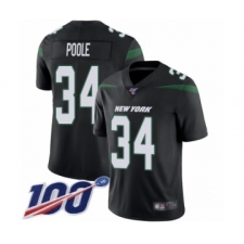 Men's New York Jets #34 Brian Poole Black Alternate Vapor Untouchable Limited Player 100th Season Football Jersey