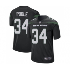 Men's New York Jets #34 Brian Poole Game Black Alternate Football Jersey
