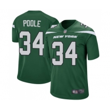 Men's New York Jets #34 Brian Poole Game Green Team Color Football Jersey