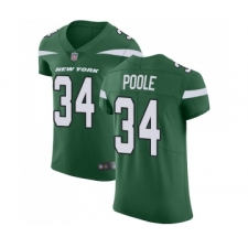 Men's New York Jets #34 Brian Poole Green Team Color Vapor Untouchable Elite Player Football Jersey