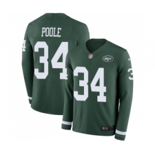 Men's New York Jets #34 Brian Poole Limited Green Therma Long Sleeve Football Jersey
