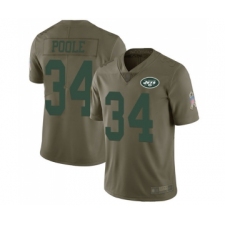 Men's New York Jets #34 Brian Poole Limited Olive 2017 Salute to Service Football Jersey