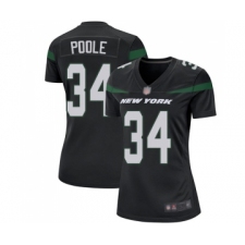 Women's New York Jets #34 Brian Poole Game Black Alternate Football Jersey