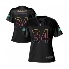 Women's New York Jets #34 Brian Poole Game Black Fashion Football Jersey