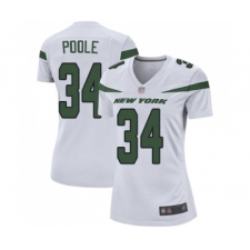 Women's New York Jets #34 Brian Poole Game White Football Jersey