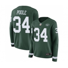 Women's New York Jets #34 Brian Poole Limited Green Therma Long Sleeve Football Jersey